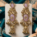 Traditional  Plated Lavender Stone Jhumka Earrings for Women & Girls